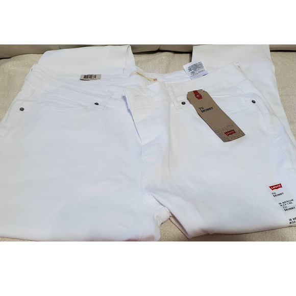 Levi's W711 Skinny Jeans - Soft Clean White Size 16 - Picture 8 of 11